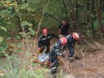 Záchrana osoby po pádu (Český kras) - 25.9. 2013